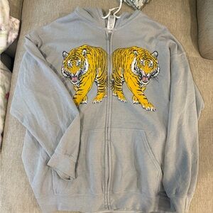 Urban Outfitters Gray Tiger Print Hoodie